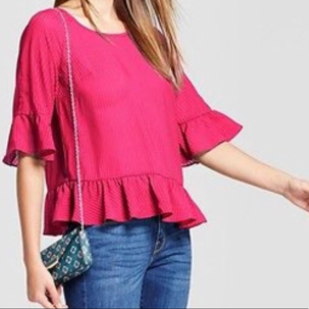 A new day | ruffle sleeve chiffon ruffle blouse